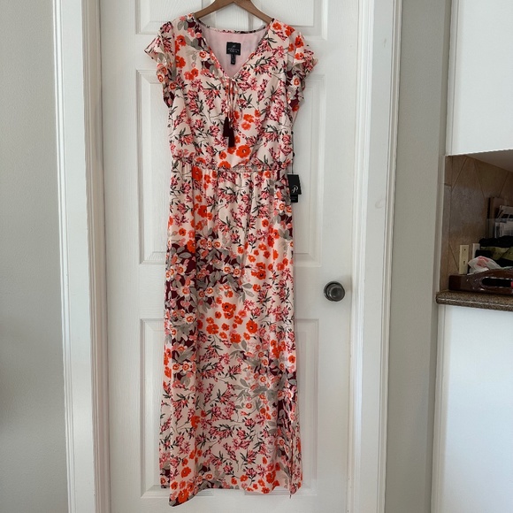 NWT Adrianna Papell size 10 multicolor floral maxi dress - Picture 2 of 11